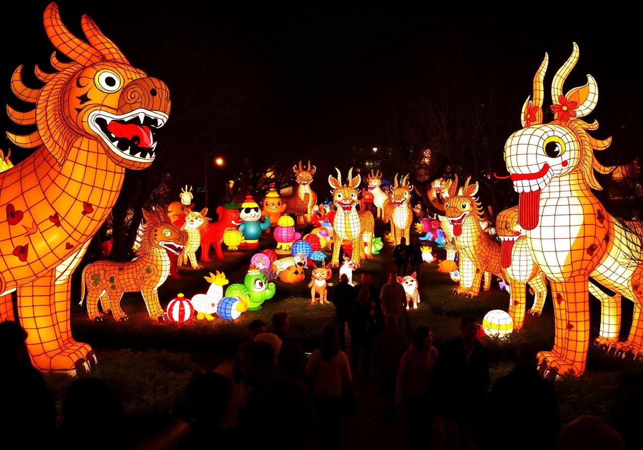 Chinese zodiac lantern garden